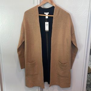 NWT J. Jill Black and Tan Reversible Cardigan Size S